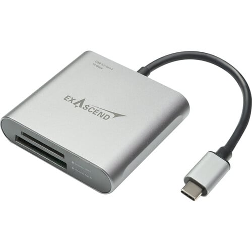 Exascend CFexpress Type A / SD Dual-slot Card Reader (10 Gbps)