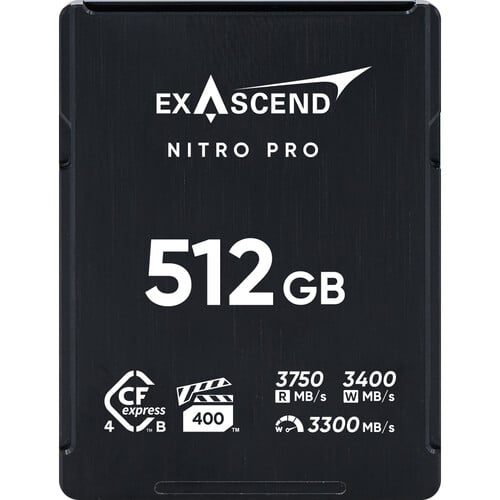 Exascend 512GB NitroPro CFexpress 4.0 Type B Memory Card , Read:3750,Write:3400