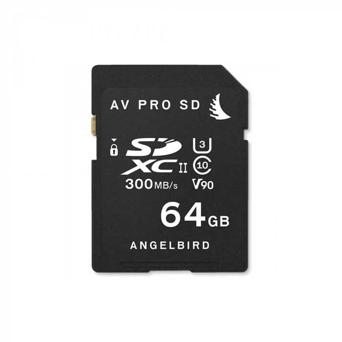 Angelbird AV PRO SD Card 64GB, UHS-II / V90 / U3 / Class 10, Read:300 MB/s, Write:280 MB/s