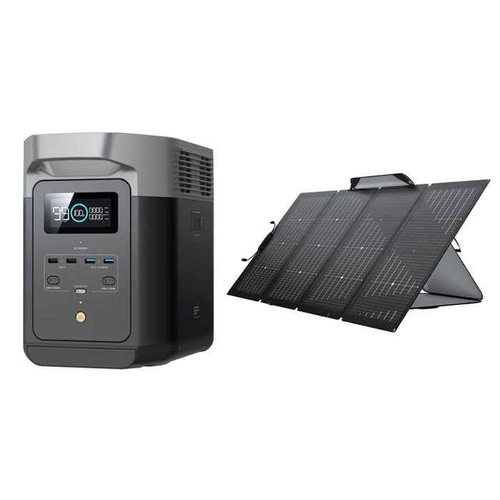 EcoFlow DELTA 2 Portable Power Station (1800W,1024Wh) with Solar 220W Bundle